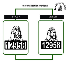 Bloodhound Address Sign - Detailed Dog Design with Custom House Numbers The Metal Peddler