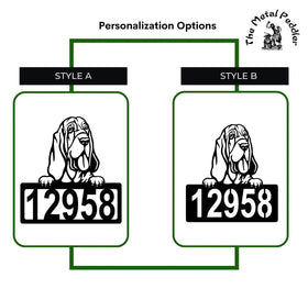 Bloodhound Address Sign - Detailed Dog Design with Custom House Numbers The Metal Peddler