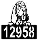 Bloodhound Address Sign - Detailed Dog Design with Custom House Numbers