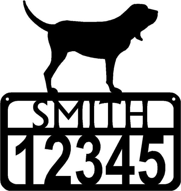 Bloodhound Personalized Dog Sign with Name & House Numbers