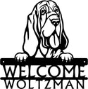 Bloodhound Detailed Dog Face Welcome Sign or Custom Name The Metal Peddler