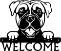 Boxer #2 Detailed Dog Face Welcome Sign or Custom Name The Metal Peddler