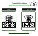 Boxer #1 Address Sign - Detailed Dog Design with Custom House Numbers The Metal Peddler