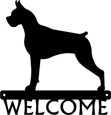 Boxer Dog Welcome Sign or Custom Name The Metal Peddler