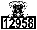 Boxer #2 Address Sign - Detailed Dog Design with Custom House Numbers The Metal Peddler