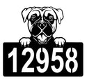 Boxer #2 Address Sign - Detailed Dog Design with Custom House Numbers The Metal Peddler