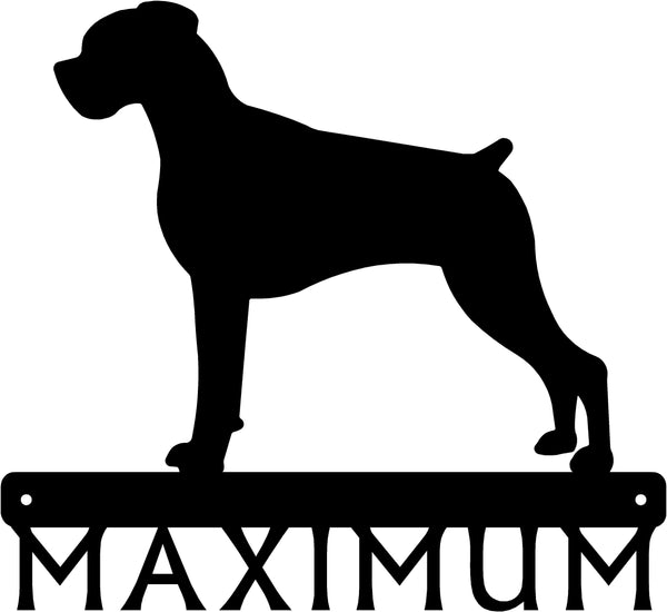 Boxer Dog Welcome Sign or Custom Name