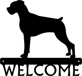 Boxer Dog Welcome Sign or Custom Name The Metal Peddler