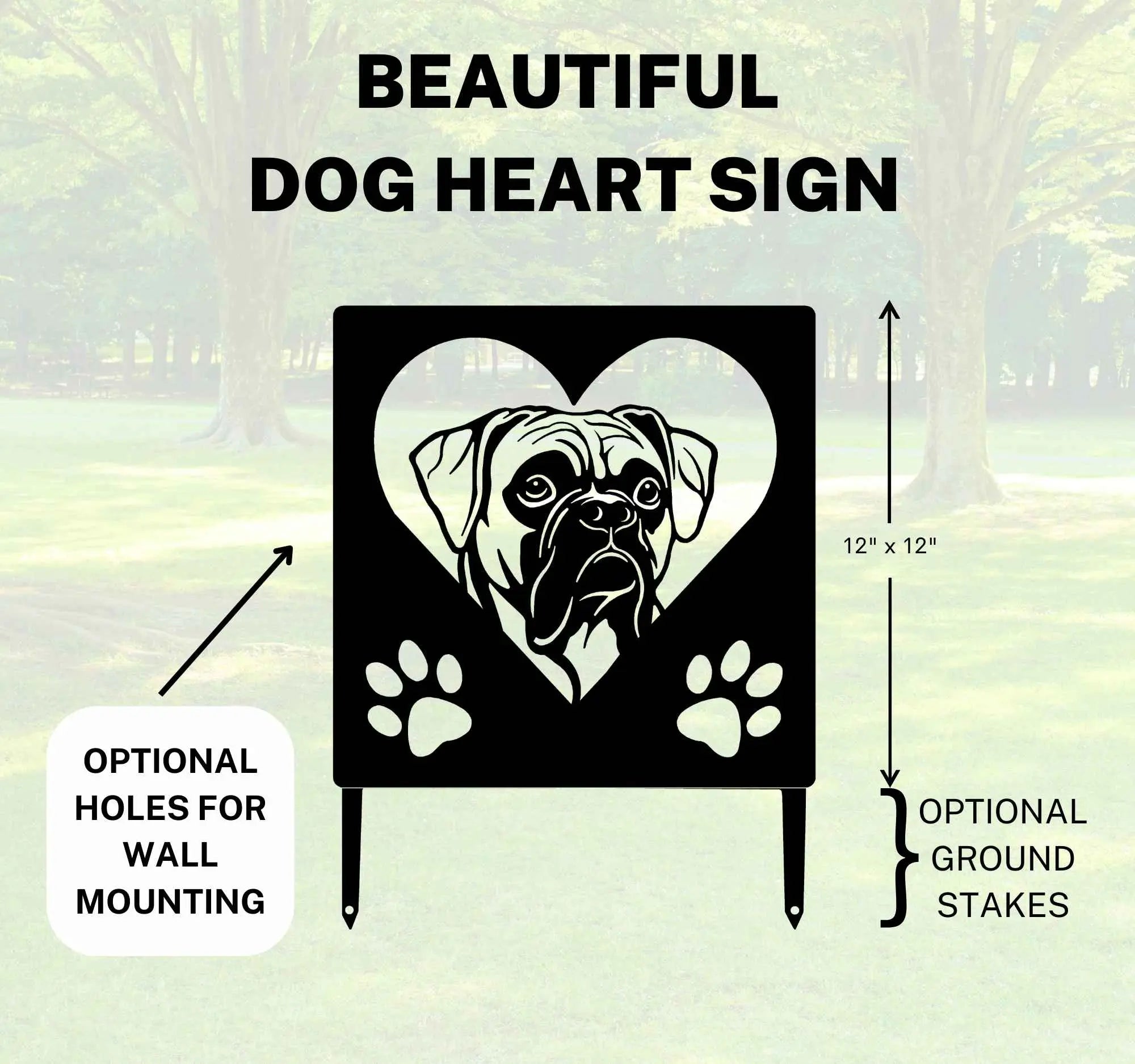 : Boxer Name or Memorial Sign | Custom Metal Design with Mounting or 4 ...