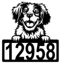 Brittany Spaniel Address Sign - Detailed Dog Design with Custom House Numbers The Metal Peddler