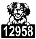 Brittany Spaniel Address Sign - Detailed Dog Design with Custom House Numbers The Metal Peddler