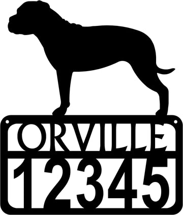 Bullmastiff Dog House Address Sign