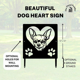 Chihuahua #2 Name Sign or Heart Memorial Wall or Yard Plaque The Metal Peddler