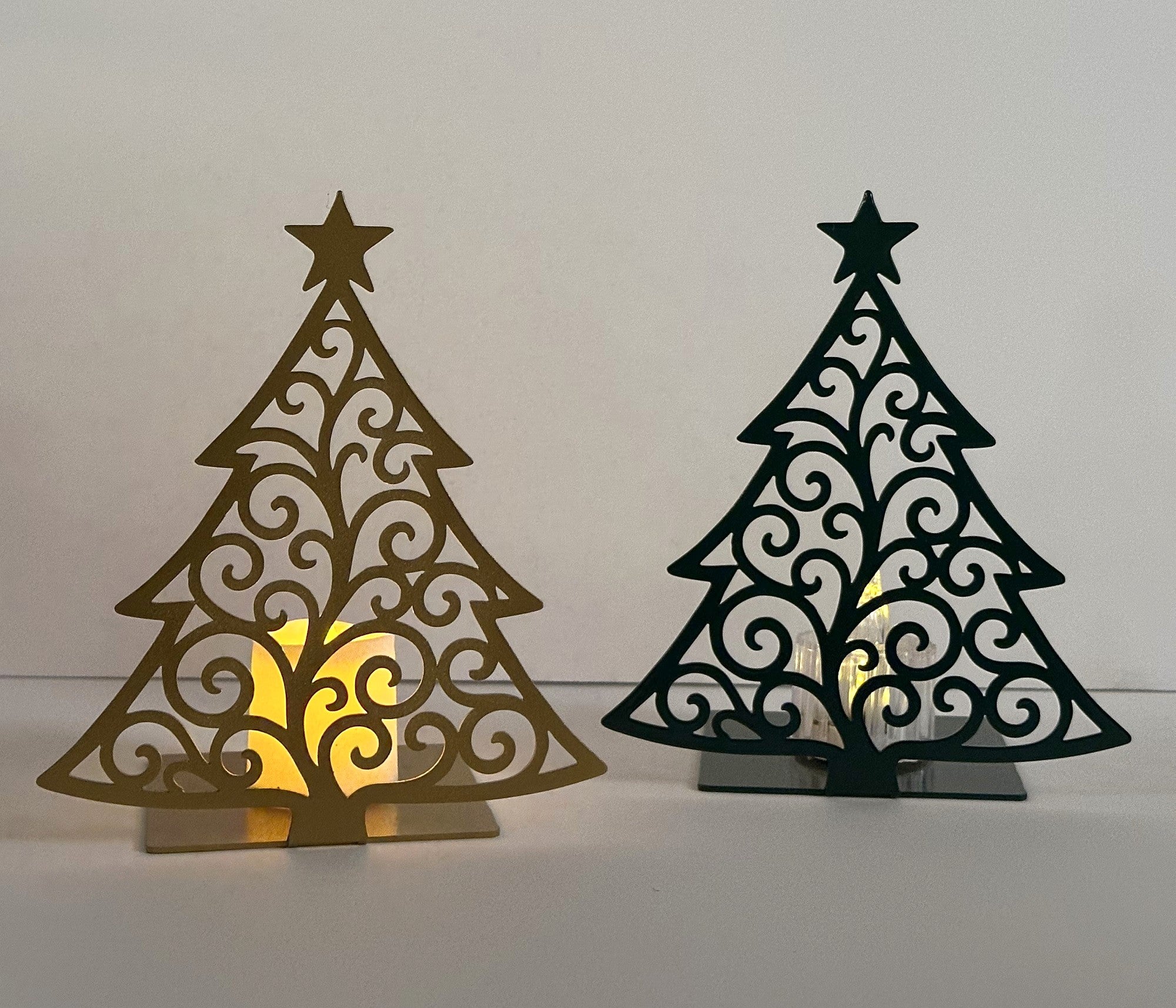 Elegant Scroll Christmas Tree Candle Stand |The Metal Peddler ...