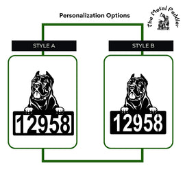 Cane Corso Address Sign - Detailed Dog Design with Custom House Numbers