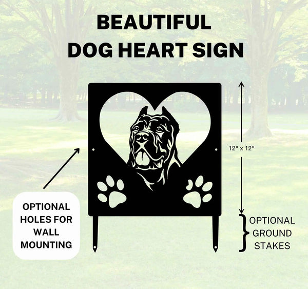 Cane Corso Name Sign or Heart Memorial Wall or Yard Plaque The Metal Peddler