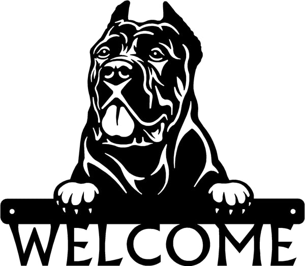 Cane Corso Detailed Dog Face Welcome Sign or Custom Name The Metal Peddler