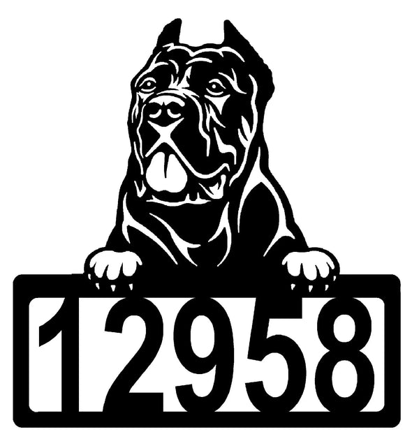 Cane Corso Address Sign - Detailed Dog Design with Custom House Numbers The Metal Peddler