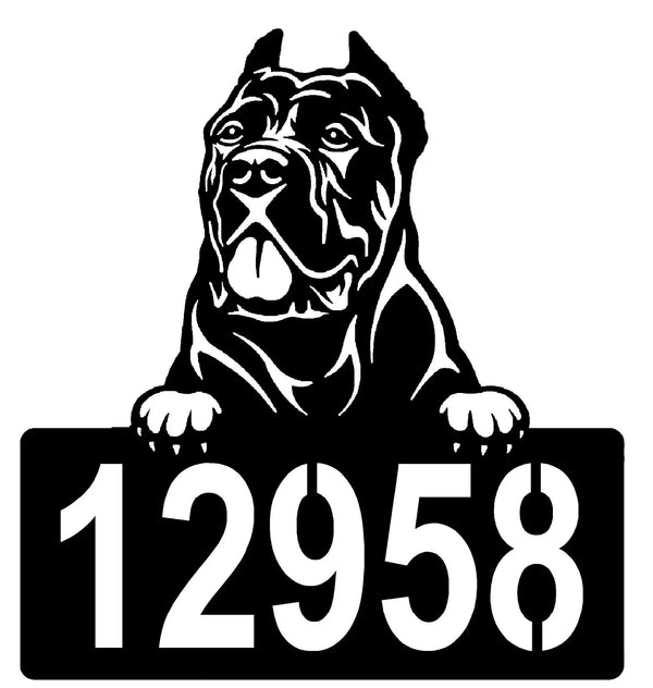 Cane Corso Address Sign - Detailed Dog Design with Custom House Numbers The Metal Peddler