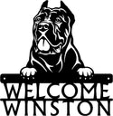 Cane Corso Detailed Dog Face Welcome Sign or Custom Name The Metal Peddler