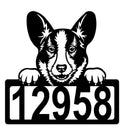 Cardigan Welsh Corgi Address Sign - Detailed Dog Design with Custom House Numbers The Metal Peddler