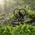 Cardinal in Heart Memorial Garden Stake – Metal Cemetery Decoration