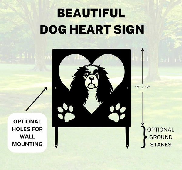 Cavalier King Charles Spaniel Name Sign or Heart Memorial Wall or Yard Plaque The Metal Peddler