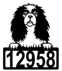 Cavalier King Charles Spaniel Address Sign - Detailed Dog Design with Custom House Numbers The Metal Peddler