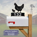 Hen & Chick Mailbox Topper - Personalized House Numbers