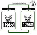 Chihuahua #2 Address Sign - Detailed Dog Design with Custom House Numbers The Metal Peddler