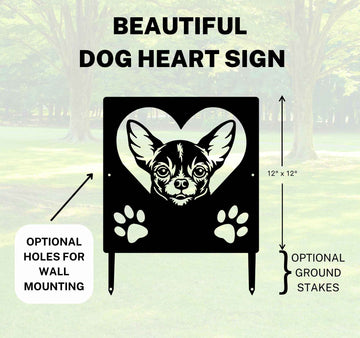 Chihuahua #1 Name Sign or Heart Memorial Wall or Yard Plaque