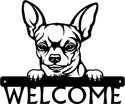 Chihuahua #2 Detailed Dog Face Welcome Sign or Custom Name The Metal Peddler