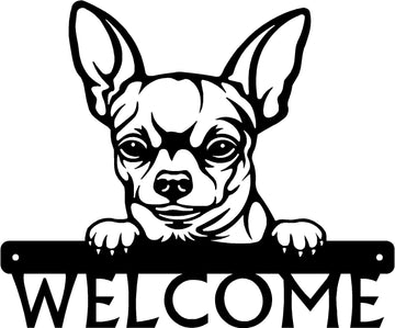 Chihuahua #2 Detailed Dog Face Welcome Sign or Custom Name The Metal Peddler