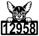 Chihuahua #1 Address Sign - Detailed Dog Design with Custom House Numbers The Metal Peddler