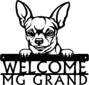 Chihuahua #2 Detailed Dog Face Welcome Sign or Custom Name The Metal Peddler