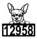 Chihuahua #2 Address Sign - Detailed Dog Design with Custom House Numbers The Metal Peddler