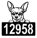 Chihuahua #2 Address Sign - Detailed Dog Design with Custom House Numbers The Metal Peddler