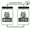 Chow Chow Address Sign - Detailed Dog Design with Custom House Numbers