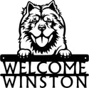 Chow Chow Detailed Dog Face Welcome Sign or Custom Name The Metal Peddler