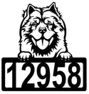 Chow Chow Address Sign - Detailed Dog Design with Custom House Numbers