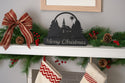 Merry Christmas Church Scene Shelf Decor – Midnight Blue