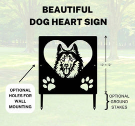 Collie Name Sign or Heart Memorial Wall or Yard Plaque The Metal Peddler