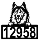 Collie Address Sign - Detailed Dog Design with Custom House Numbers The Metal Peddler