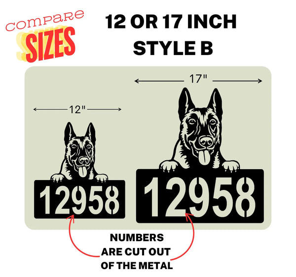 Shiba Inu Address Sign - Detailed Dog Design with Custom House Numbers The Metal Peddler