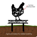 Custom Chicken Yard Sign with Floral Cutouts
