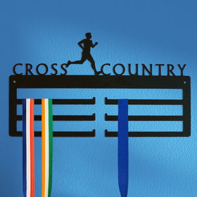 Cross Country (Male) Medal Holder – Metal Display Rack for Runners - The Metal Peddler Medal Holders 03114 MBAR CrossCountry (Male) TheMetalPeddler.com