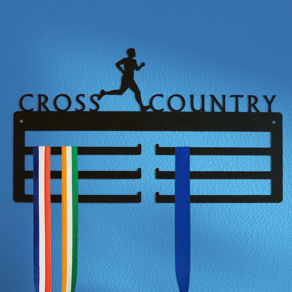 Cross Country (Male) Medal Holder – Metal Display Rack for Runners