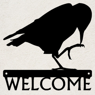 Preening Crow Welcome Sign or Personalized Name Sign
