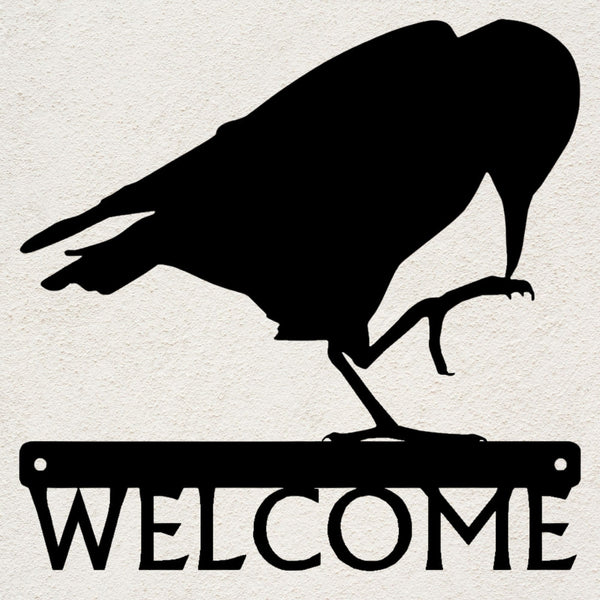 Preening Crow Welcome Sign or Personalized Name Sign