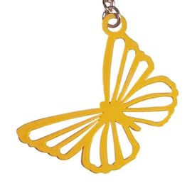 Yellow detailed butterfly keychain